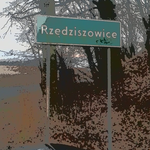 A town street sign in Polish which is very difficult to read